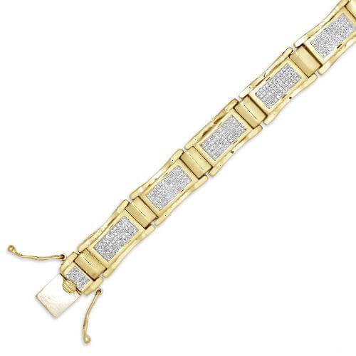 10KY 1.80CTW DIAMOND MENS BRACELET - 8.5
