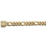 14KY 6.86CTW DIAMOND FIGARO BRACELET - 12MM - 8.5" - Johnny Dang & Co