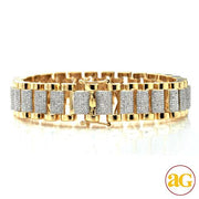 10KY 4.10CTW MICROPAVE DIAMOND ROLEX LINK MENS - Johnny Dang & Co