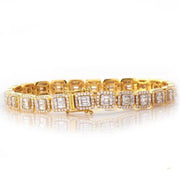 14KY+W 7.75CTW BAGUETTE DIAMOND BRACELET - Johnny Dang & Co