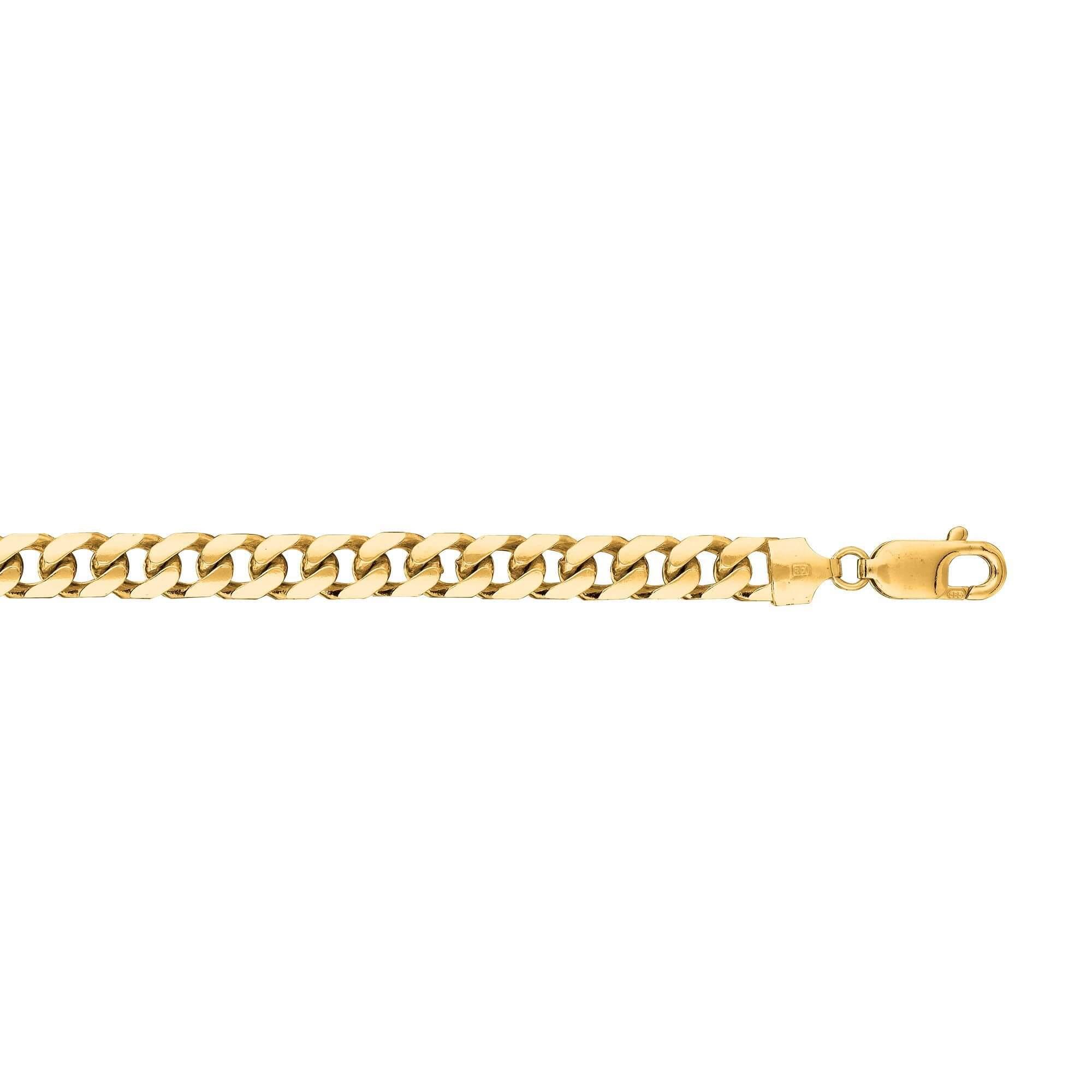 14kt 8.50 inches Yellow Gold 6.7mm Diamond Cut Miami Cuban Link Chain with Lobster Cla sp - Johnny Dang & Co