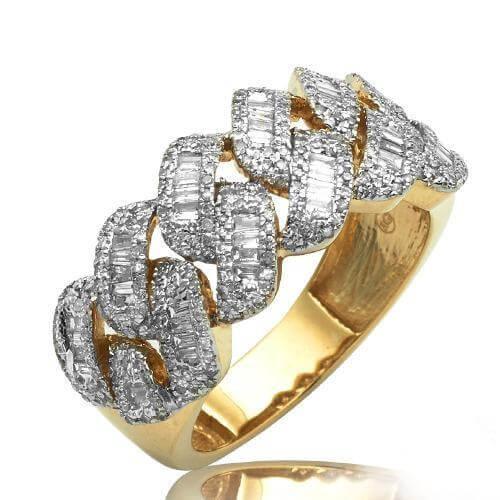 10KY 1.00CTW BAGUETTE DIAMOND MIAMI CUBAN MENS - Johnny Dang & Co