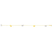 14K Two-tone Gold Butterfly Anklet - Johnny Dang & Co