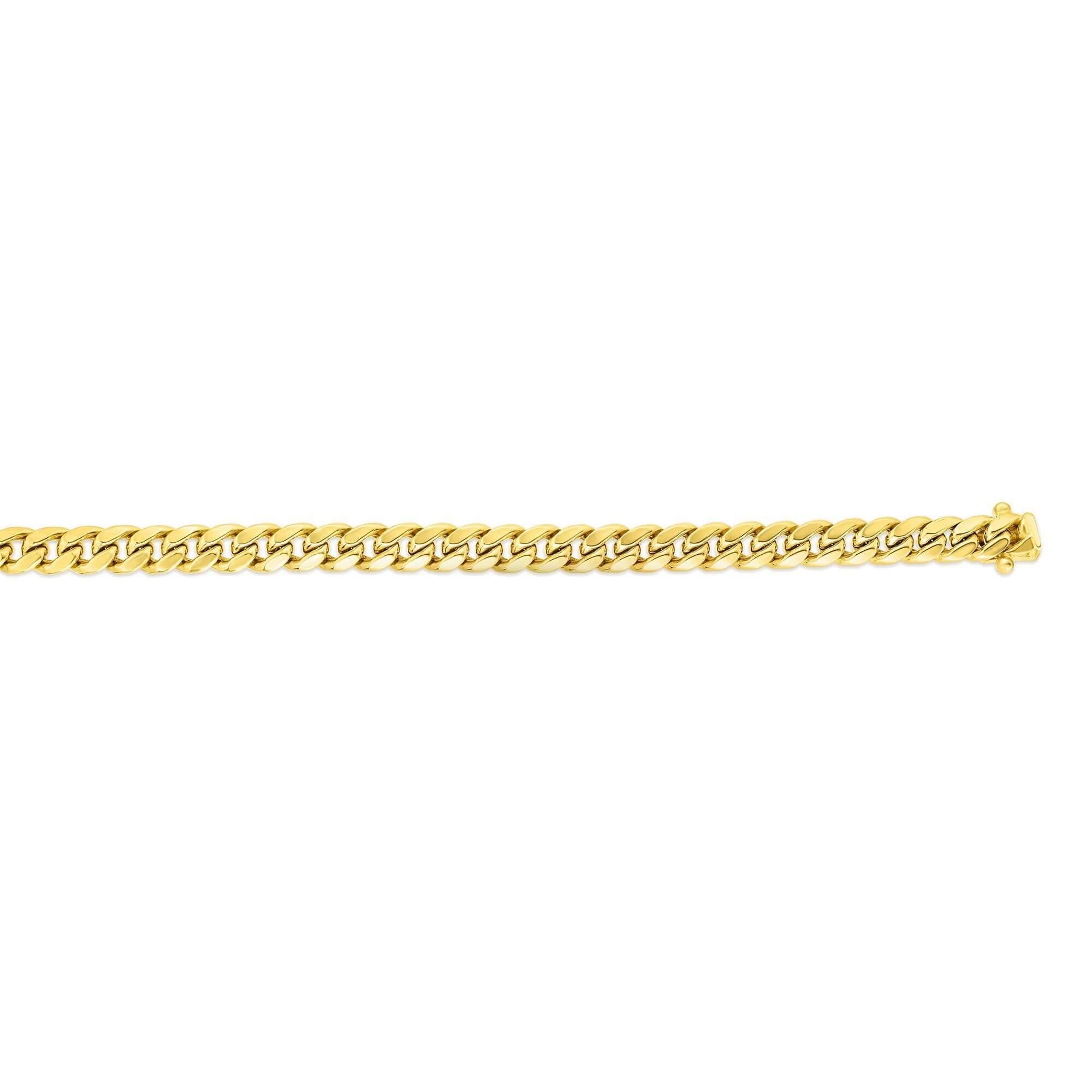 14kt Gold 8.5 inches Yellow Finish 6.9mm New Hollow Miami Cuban Bracelet with Box Clasp - Johnny Dang & Co
