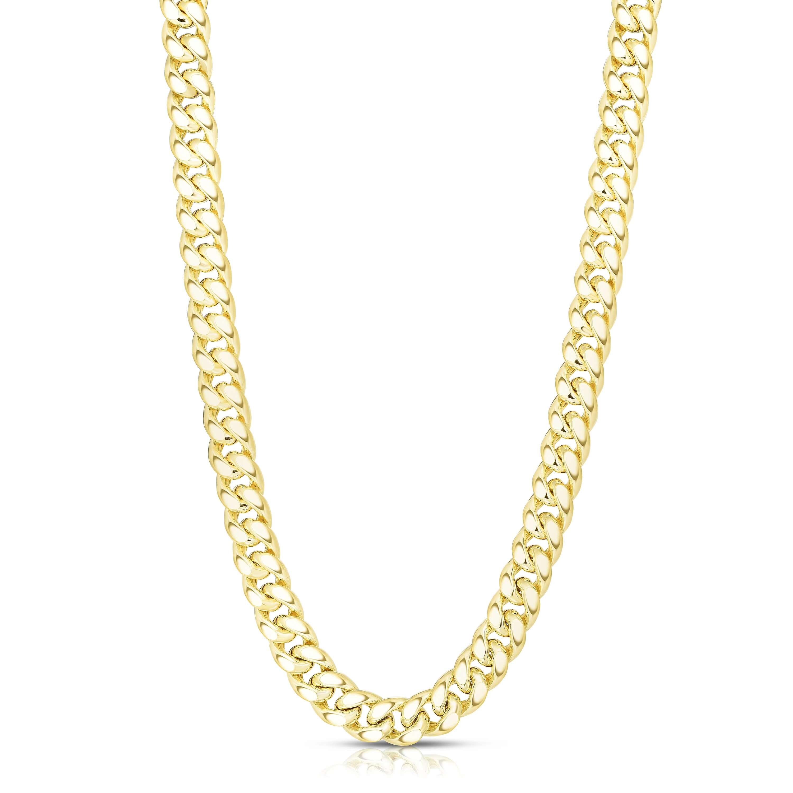 14kt Gold 9 inches Yellow Finish 11.13mm Polished New Semi-Solid Miami Cuban Bracelet with Box Clasp - Johnny Dang & Co