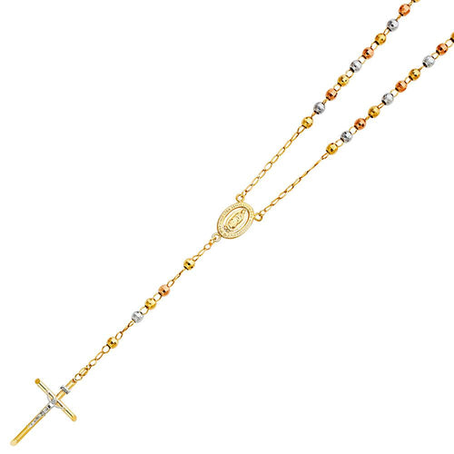 5mm Rosary Necklace Multi-Colour Chain