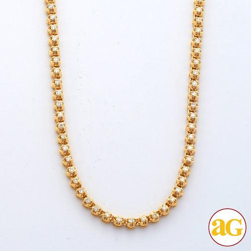 10KY 3.40CTW DIAMOND BUTTERCUP TENNIS NECKLACE - Johnny Dang & Co
