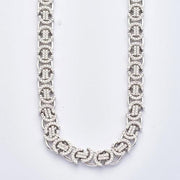 10KW 11.00CTW DIAMOND FLAT BYZANTINE LINK CHAIN - Johnny Dang & Co