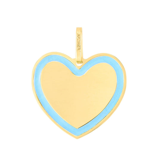 14K Blue Enamel Heart Charm - Johnny Dang & Co