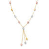 14K Tri-color Gold Polished & Satin Alternating Pebble Anklet - Johnny Dang & Co