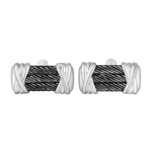 Sterling Silver Italian Cable Cuff Link - Johnny Dang & Co