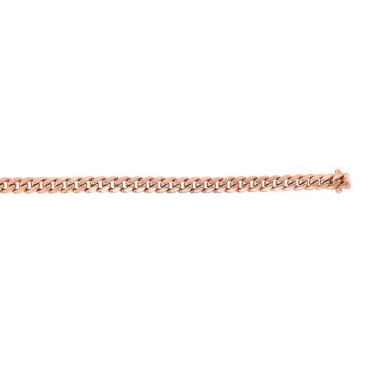 14kt Gold 24 inches Rose Finish 6.1mm New Miami Cuban Chain with Box Clasp - Johnny Dang & Co
