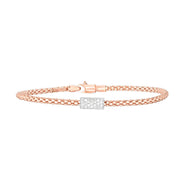 14kt Gold 7.25 inches Rose Finish 4.8mm Polished Popcorn Bracelet with Lobster Clasp with 0.1700ct 1.3mm White Diamond - Johnny Dang & Co
