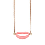 14kt 18 inches with Rose Gold Finish Lip Necklace with 1.25 inches Extension with Lobster Clasp - Johnny Dang & Co