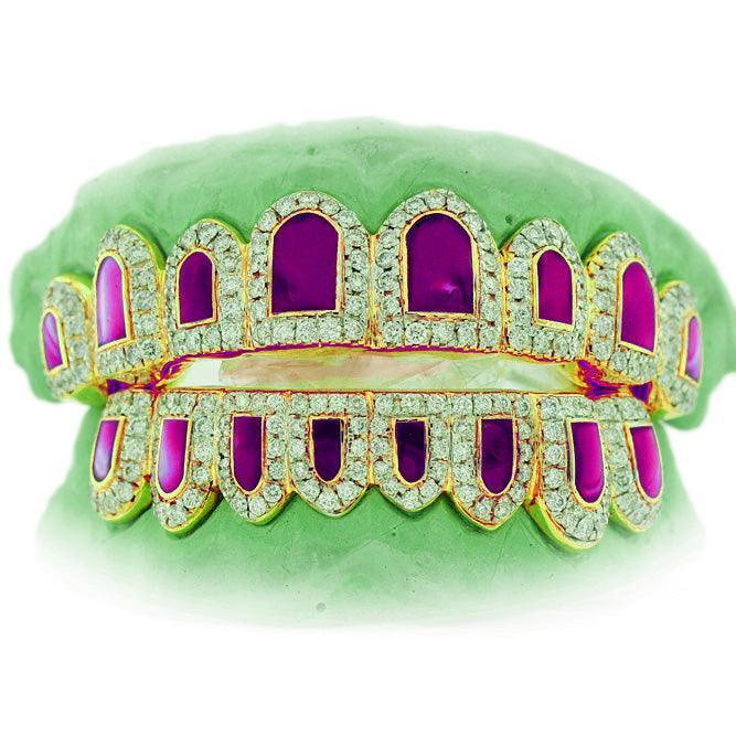 PWG2017 CANDY PAINT PAUL WALL CUSTOM DIAMOND PURPLE ENAMEL GRILL - Johnny Dang & Co