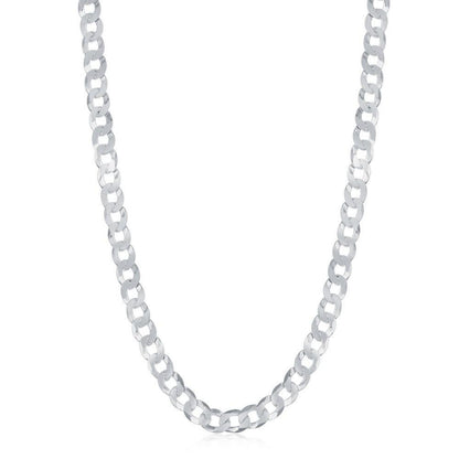 Sterling Silver 4.4mm Cuban Chain - Rhodium Plated - Johnny Dang & Co