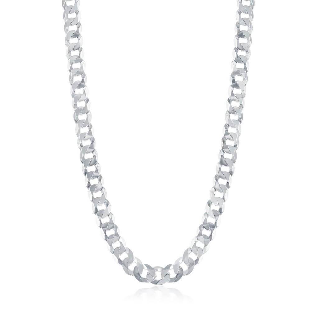 Sterling Silver 7.85mm Cuban Chain - Rhodium Plated - Johnny Dang & Co