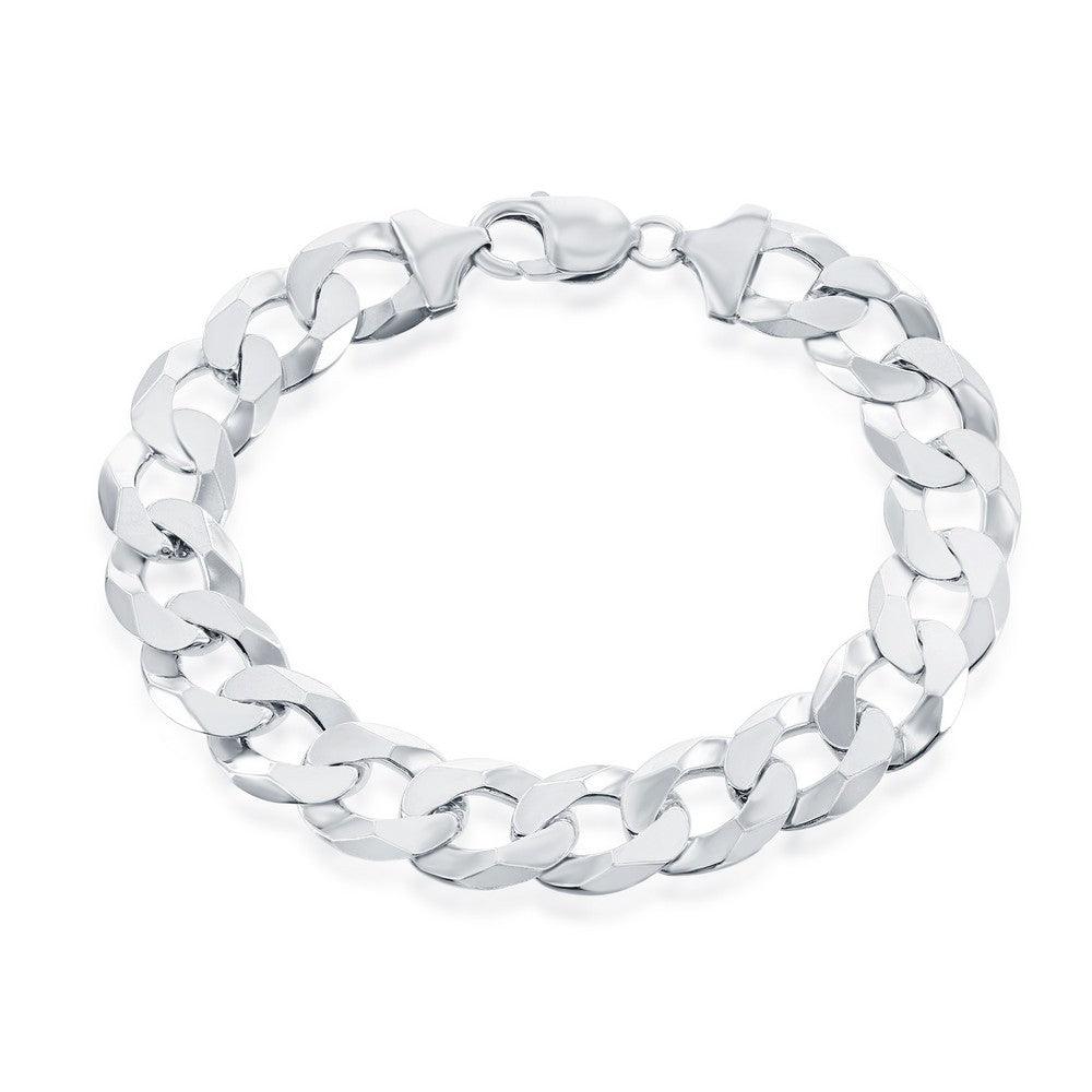 Sterling Silver 13.8mm Cuban Chain - Rhodium Plated - Johnny Dang & Co
