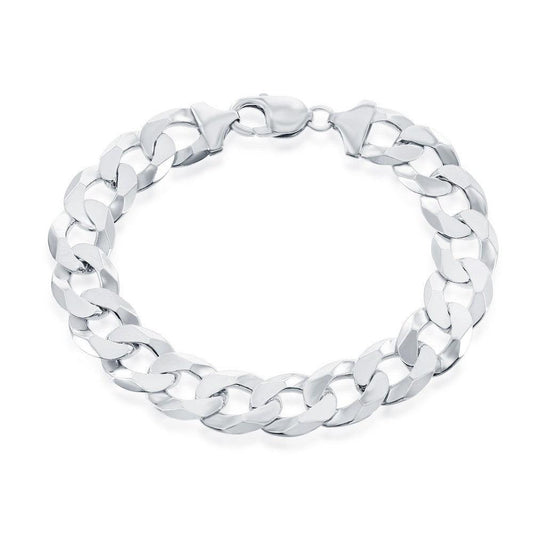 Sterling Silver 13.8mm Cuban Chain - Rhodium Plated - Johnny Dang & Co