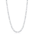 Sterling Silver 3.3mm Figaro Chain - Rhodium Plated - Johnny Dang & Co