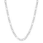 Sterling Silver 4.2mm Figaro Chain - Rhodium Plated - Johnny Dang & Co