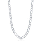 Sterling Silver 5.8mm Figaro Chain -Rohdium Plated - Johnny Dang & Co