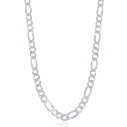 Sterling Silver 5.8mm Figaro Chain -Rohdium Plated - Johnny Dang & Co