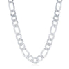 Sterling Silver 7.5mm Figaro Chain - Rhodium Plated - Johnny Dang & Co