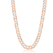 Sterling Silver 7.3mm Flat Pave Cuban Chain - Gold Plated 18" 20" 22" 24" - Johnny Dang & Co