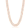 Sterling Silver 7.3mm Flat Pave Cuban Chain - Gold Plated 18" 20" 22" 24" - Johnny Dang & Co