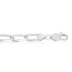 Sterling Silver 7.1mm Flat Cheval Chain - Rhodium Plated - Johnny Dang & Co