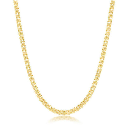 Sterling Silver 3mm Round Coriana Chain - Gold Plated - Johnny Dang & Co