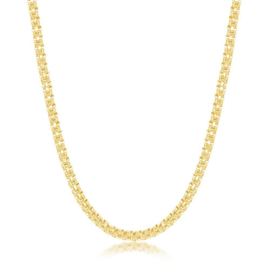 Sterling Silver 3mm Round Coriana Chain - Gold Plated - Johnny Dang & Co