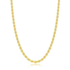 Sterling Silver Solid Diamond-Cut 3mm Rope Chain - Gold Plated - Johnny Dang & Co