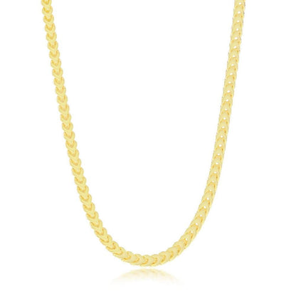 Sterling Silver 3mm Franco Chain (100 Gauge) - Gold Plated - Johnny Dang & Co