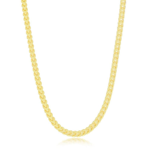 Sterling Silver 3mm Franco Chain (100 Gauge) - Gold Plated - Johnny Dang & Co