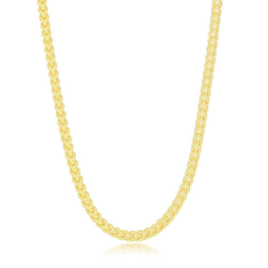 Sterling Silver 3mm Franco Chain (100 Gauge) - Gold Plated - Johnny Dang & Co