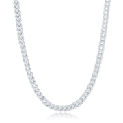 Sterling Silver 4mm Franco Chain (120 Gauge) - Rhodium Plated - Johnny Dang & Co