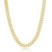 Sterling Silver Micro Pave CZ, 6.5mm Miami Cuban Chain - Gold Plated 16" - Johnny Dang & Co