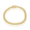 Sterling Silver Micro Pave CZ, 6.5mm Miami Cuban Bracelet - Gold Plated 8.5" - Johnny Dang & Co