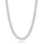 Sterling Silver 6mm Barrel CZ Chain - Rhodium Plated - Johnny Dang & Co