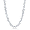 Sterling Silver 6mm Barrel CZ Chain - Rhodium Plated - Johnny Dang & Co