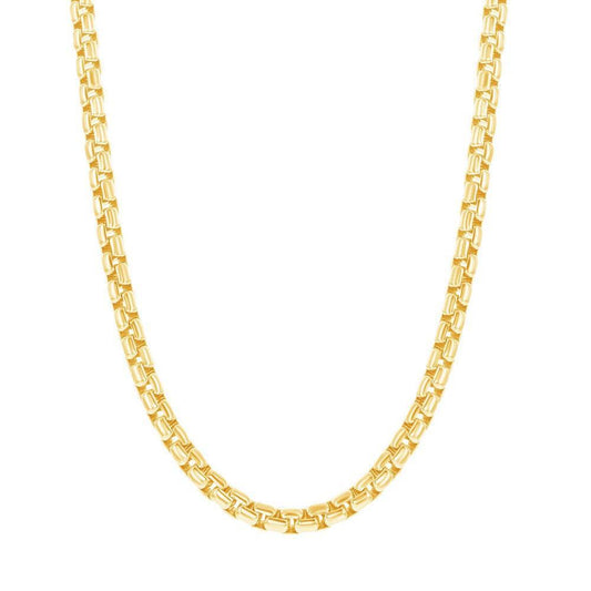 Sterling Silver 3mm Round Box Chain - Gold Plated - Johnny Dang & Co