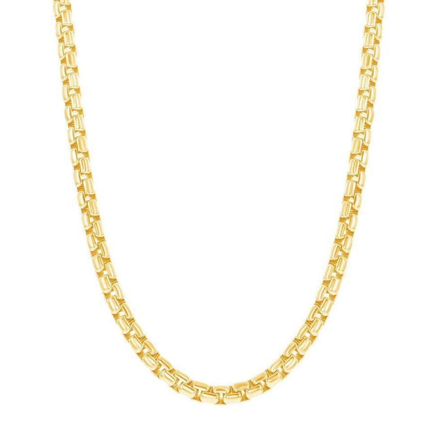 Sterling Silver 3mm Round Box Chain - Gold Plated - Johnny Dang & Co