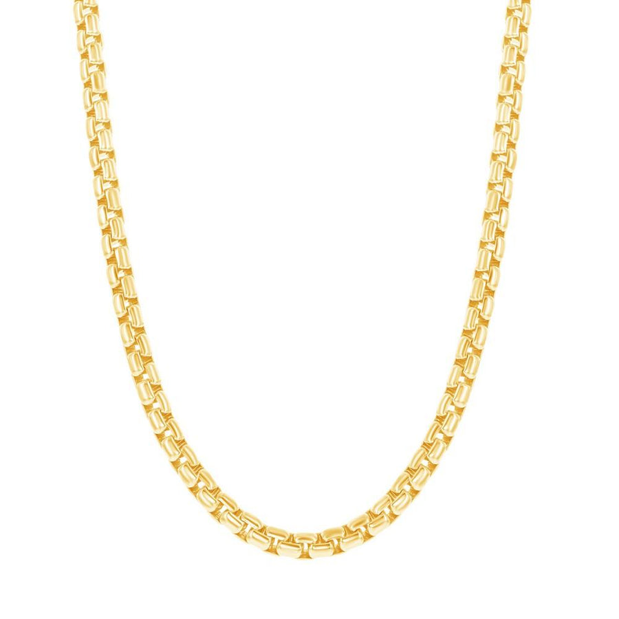 Sterling Silver 3mm Round Box Chain - Gold Plated - Johnny Dang & Co