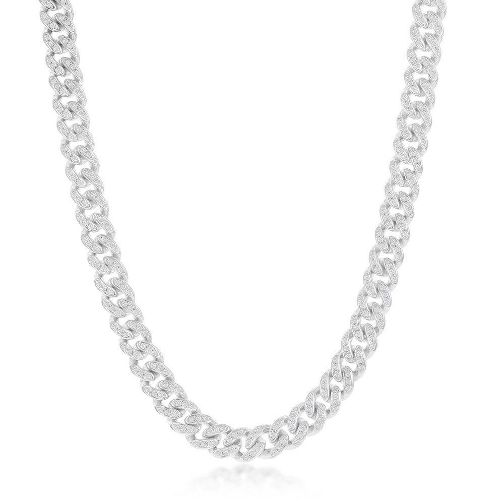 Sterling Silver Micro Pave CZ, 6.5mm Miami Cuban Chain 20" 22" 24" - Johnny Dang & Co