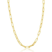 Sterling Silver 3.2mm Paper Clip Chain - Gold Plated - Johnny Dang & Co