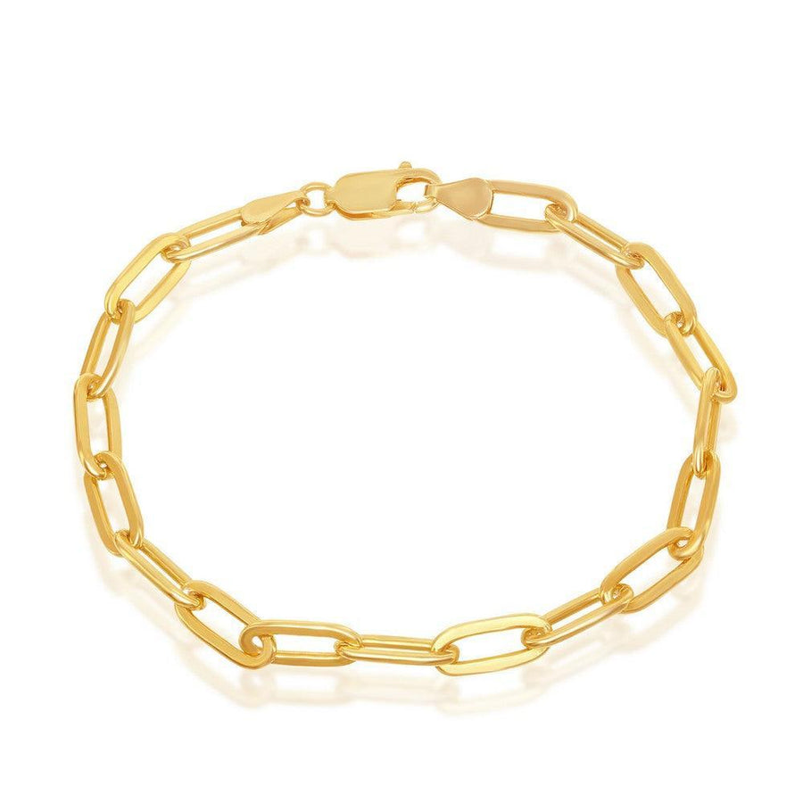 Sterling Silver 3.2mm Paper Clip Chain - Gold Plated - Johnny Dang & Co