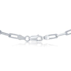 Sterling Silver 3.2mm Paper Clip Chain - Rhodium Plated - Johnny Dang & Co