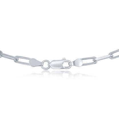 Sterling Silver 3.2mm Paper Clip Chain - Rhodium Plated - Johnny Dang & Co